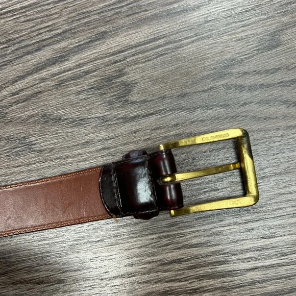 Coach Burgundy Cordovan Cowhide Leather Belt 42